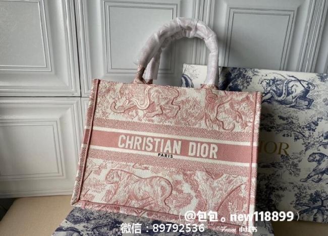 Dior购物袋粉色tote托特包