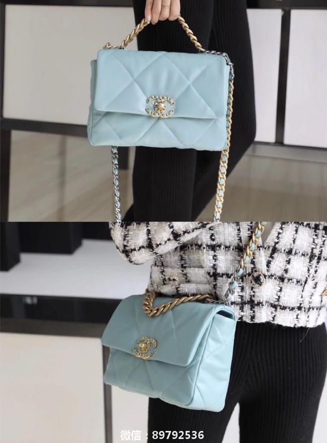 Chanel19手袋提夫尼蓝是款完美百搭包