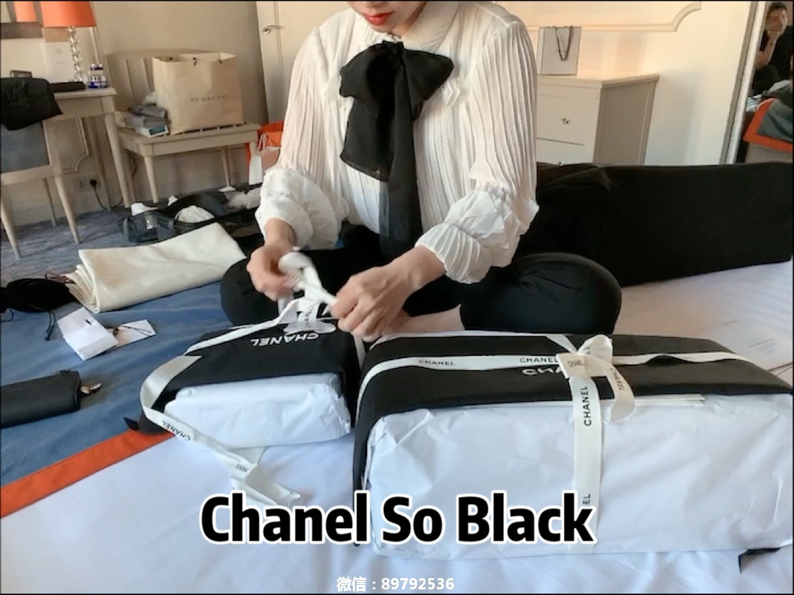 开箱视频,Chanel2019限量So Black流浪包