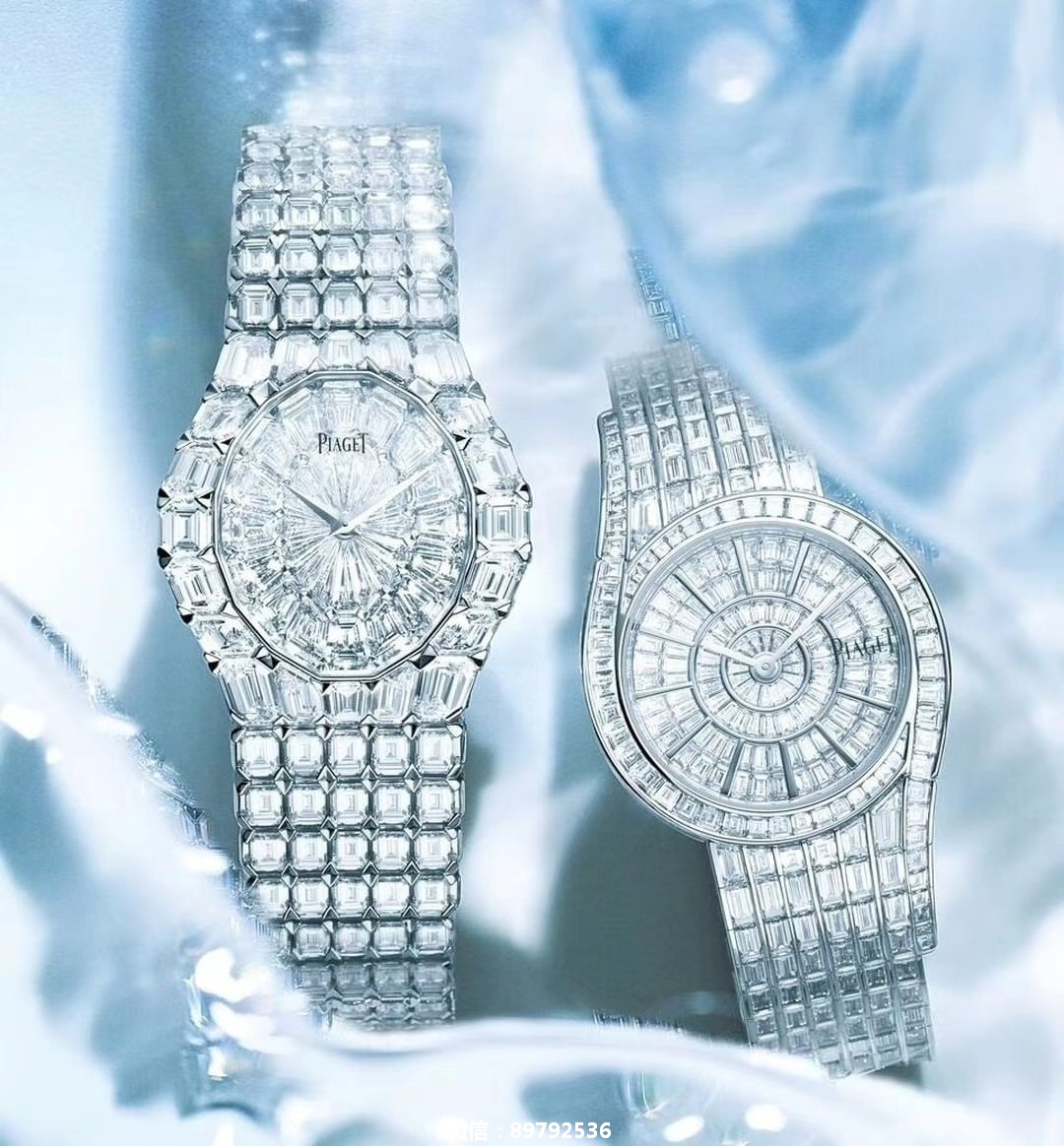 伯爵高級珠寶腕錶 伯爵運用了方形美鑽的光芒，織造這件燦爛奪目的華服