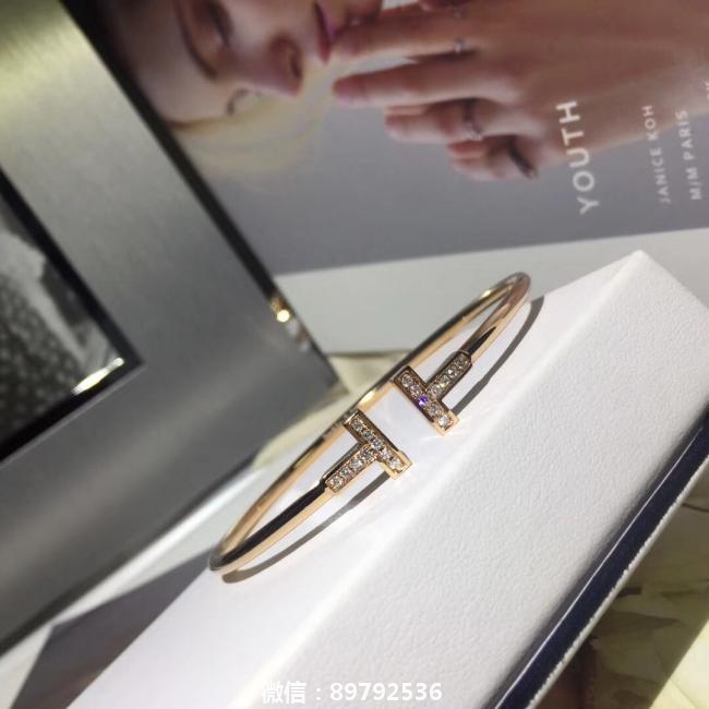 TIFFANY & Co.Tiffany T系列线圈手镯 蒂芙尼双T手镯个人最