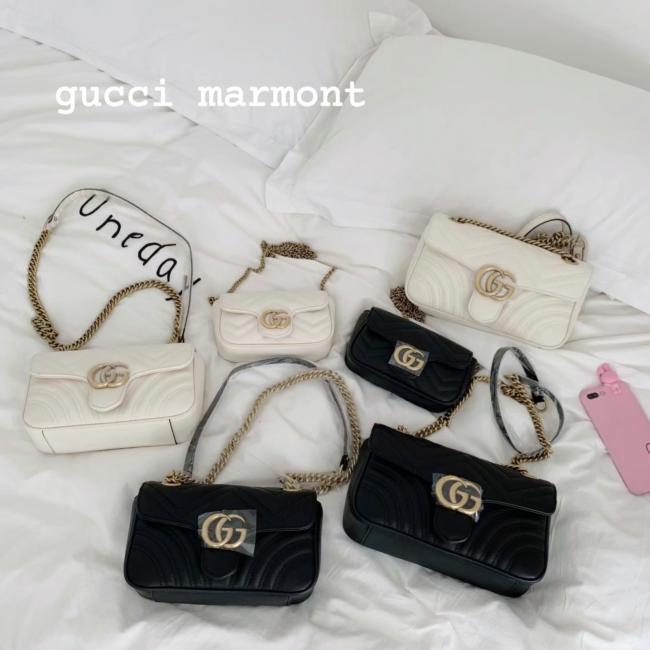 gucci marmont |白色和黑色