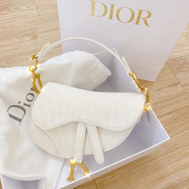 Dior马蹄包 白色老花 绝美2020春季新款