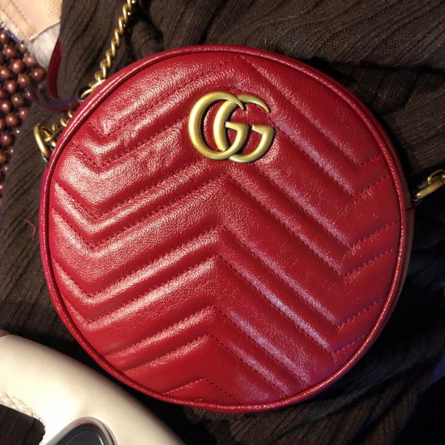 Gucci Marmont新款圆饼包／双G红色／本命年必备／曼谷王权免税店