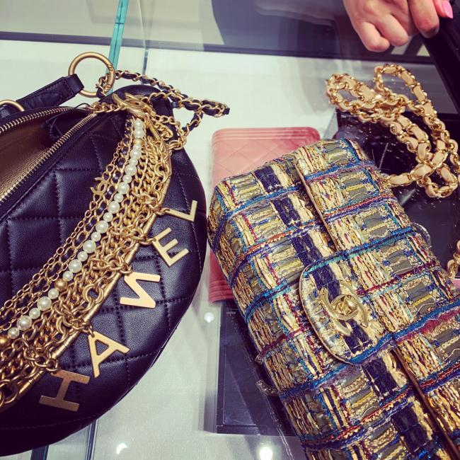Chanel古埃及系列腰包 珍珠链条腰包