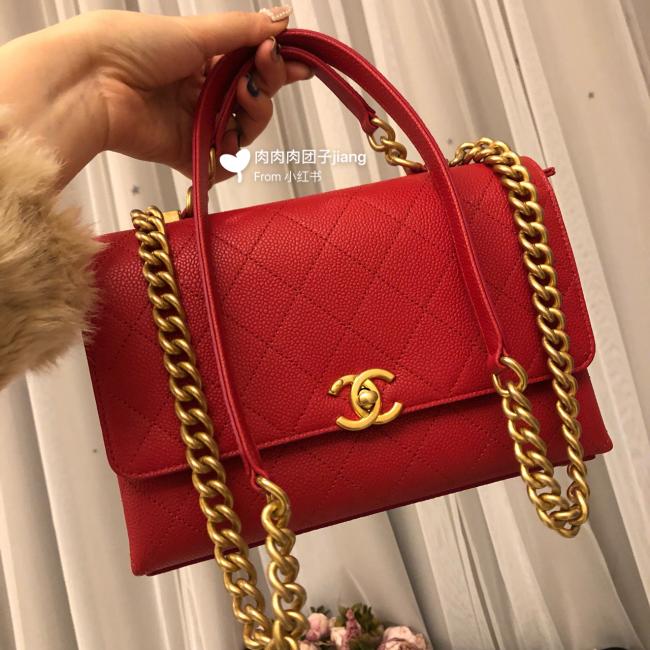 ♥️香奈儿Chanel 2019新款✨气质满分的红金链条包♥️