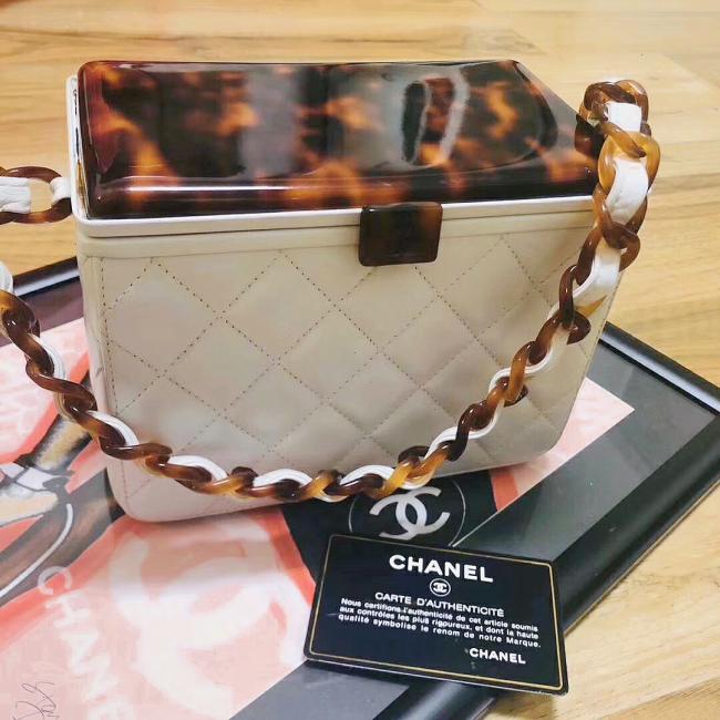 Chanel vintage 玳瑁 盒子 白色