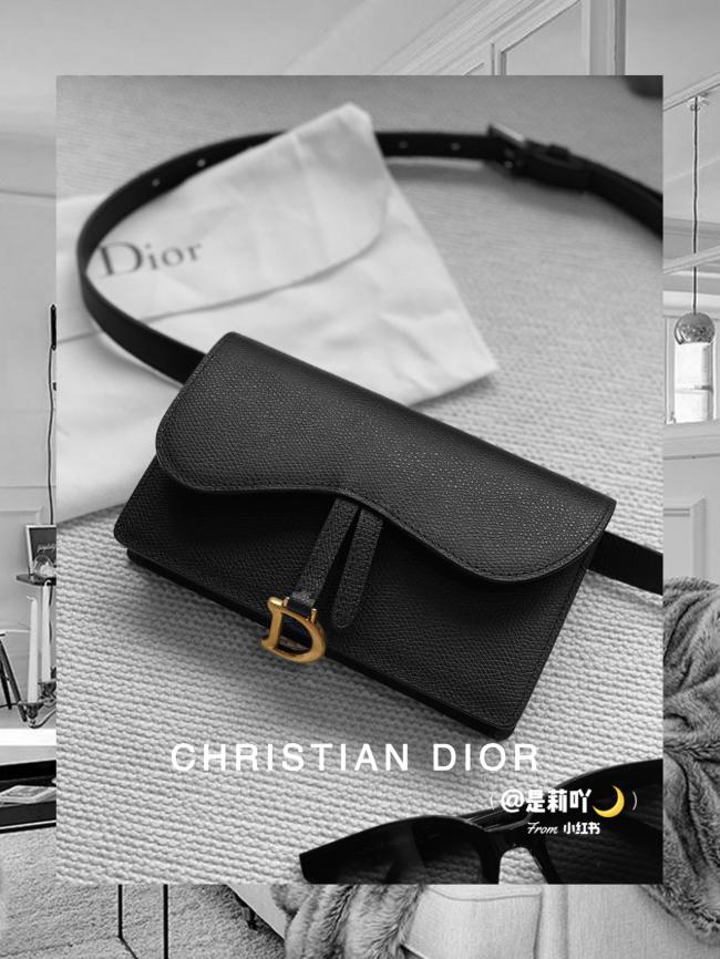 掉入Dior的陷阱里啦～爱了Dior黑色马鞍腰包