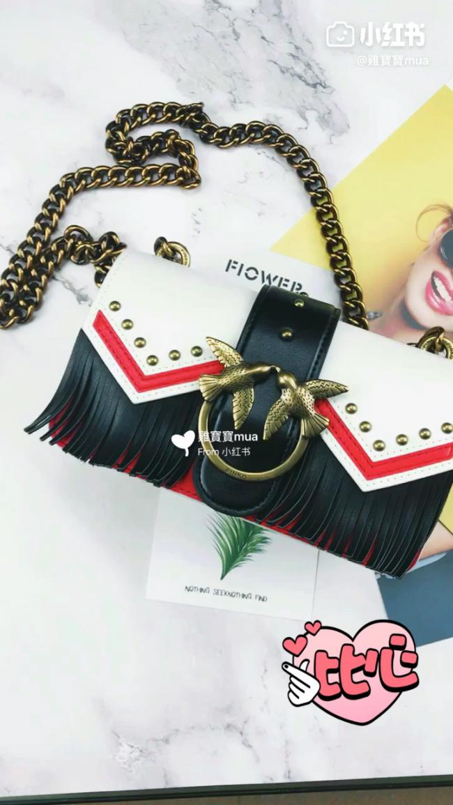 最近新入手的燕子包#Pinko 品高 黑白撞色，王子文同款，尺寸21×7×12c