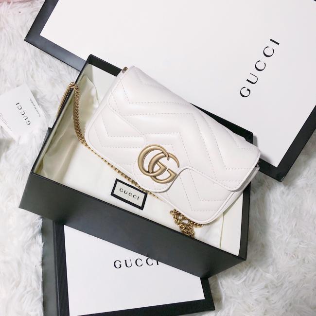 【Gucci GG Marmont supermini】白色