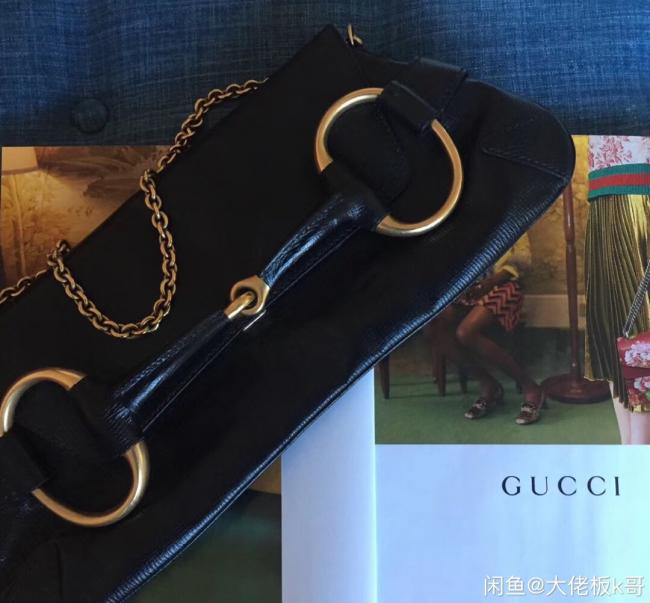 神仙Vintage Gucci 黑金组合马衔扣