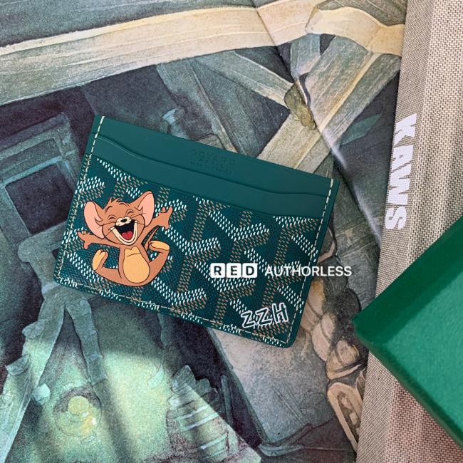作品赏析 Goyard绿色卡包手绘《猫和老鼠》主题 Tom and jerry