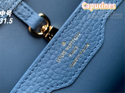 LV Capucines M58732 牛仔蓝 Taurillon皮革中号手袋