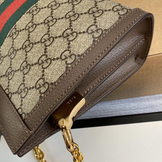Gucci Ophidia古驰Ophidia系列503877棕皮/PVC手袋