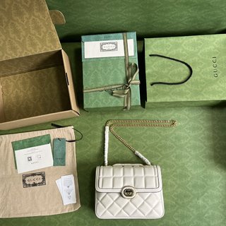 Gucci Deco系列834小号肩背包，原厂绿盒包装