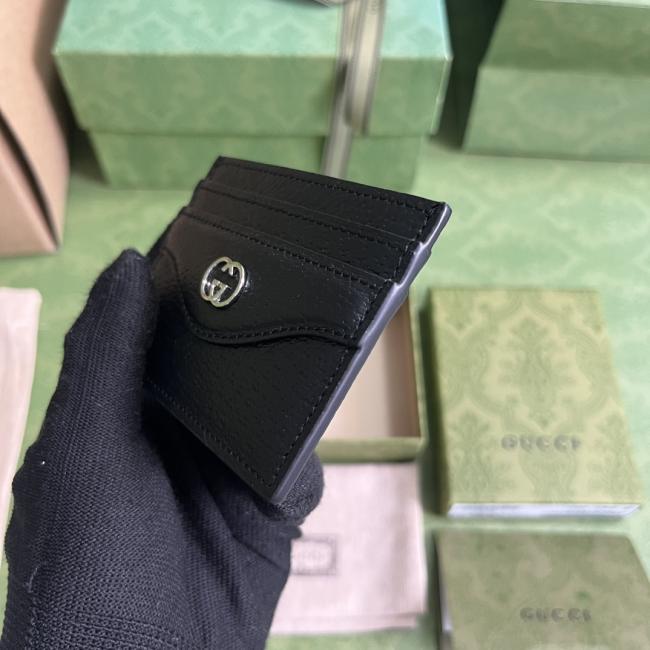 GUCCI 原厂绿盒包装 7349 互扣式双G卡片夹