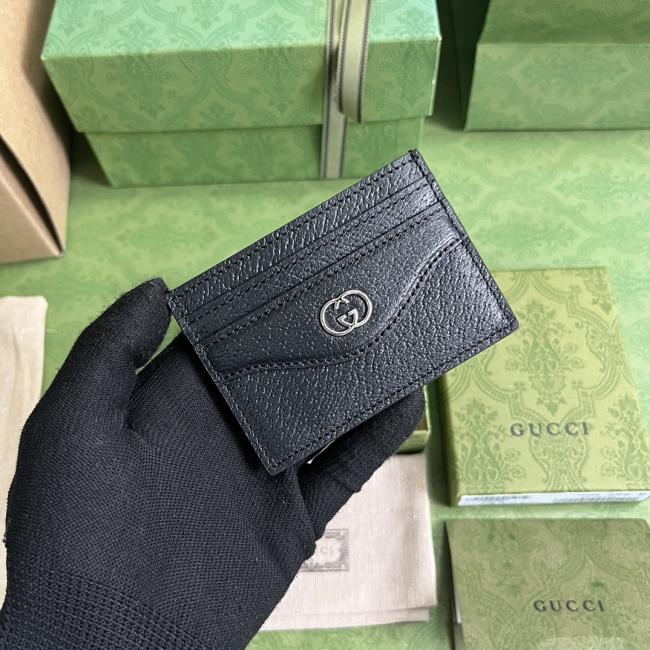 GUCCI 原厂绿盒包装 7349 互扣式双G卡片夹