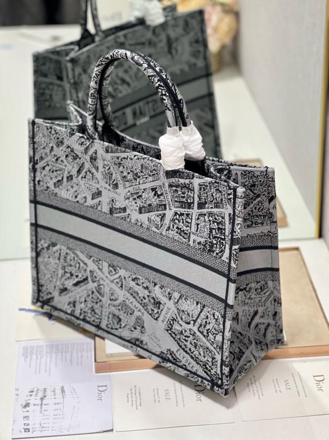Dior Book Tote 1286 - Bayadere and D-Stripes Embroidery Handbag