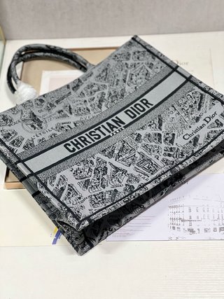 Dior Book Tote 1286 - Bayadere and D-Stripes Embroidery Handbag