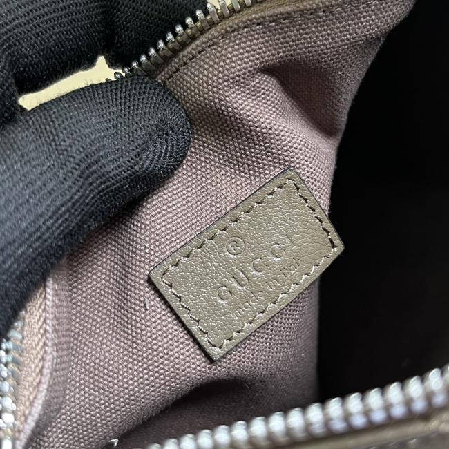 Gucci Blondie系列 灰色皮革迷你肩背包，原厂包装